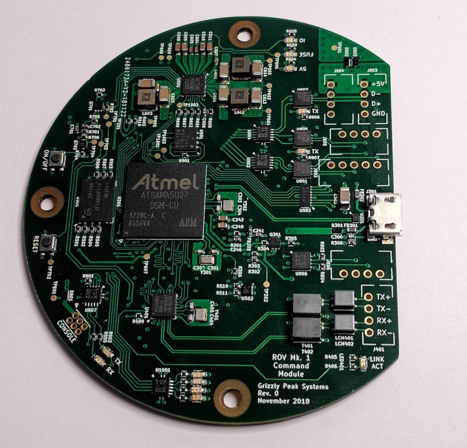 The assembled ROV command module, SMT parts